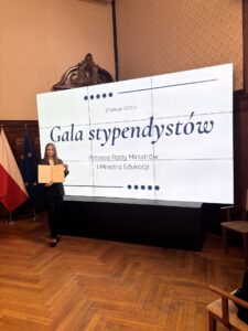 Julia Sieroczek uhonorowana stypendium Prezesa Rady Ministrów